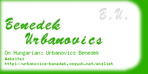 benedek urbanovics business card